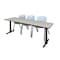 Cain Rectangle Tables > Training Tables > Cain Training Table & Chair Sets, 84 W, 24 L, 29 H, Maple MTRCT8424PL47GY - alternate 1